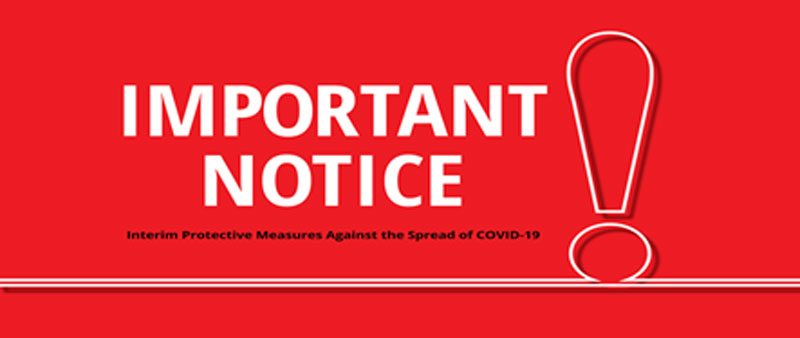 IMPORTANT INFORMATION REGARDING COVID19